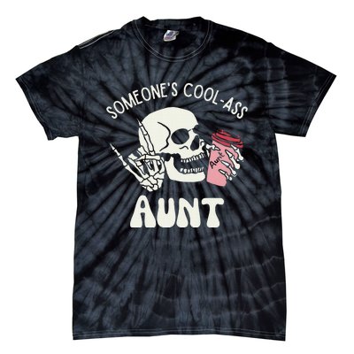 Someone's Cool Ass Aunt Cool Auntie Club Skull Skeleton Tie-Dye T-Shirt