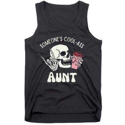 Someone's Cool Ass Aunt Cool Auntie Club Skull Skeleton Tank Top