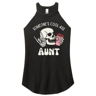 Someone's Cool Ass Aunt Cool Auntie Club Skull Skeleton Women's Perfect Tri Rocker Tank