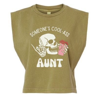 Someone's Cool Ass Aunt Cool Auntie Club Skull Skeleton Garment-Dyed Women's Muscle Tee