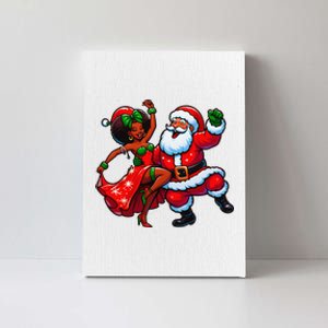 Santa Claus And Mrs Claus Dance African American Xmas Pajama Canvas