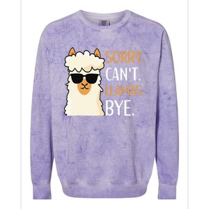 Sorry Can't Alpacas Bye LLama Apparel Colorblast Crewneck Sweatshirt