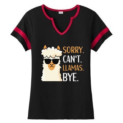 Sorry Can't Alpacas Bye LLama Apparel Ladies Halftime Notch Neck Tee