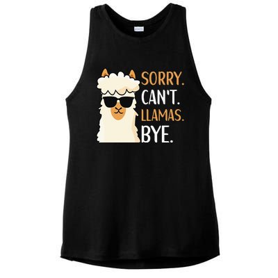 Sorry Can't Alpacas Bye LLama Apparel Ladies PosiCharge Tri-Blend Wicking Tank