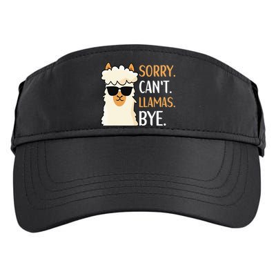 Sorry Can't Alpacas Bye LLama Apparel Adult Drive Performance Visor