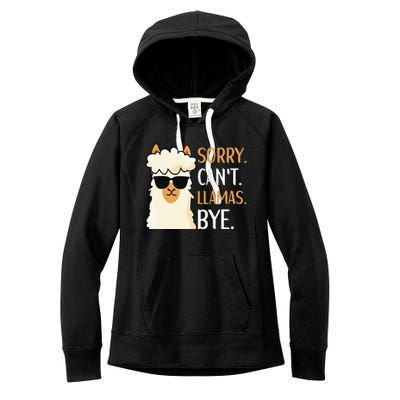 Sorry Can't Alpacas Bye LLama Apparel Women's Fleece Hoodie