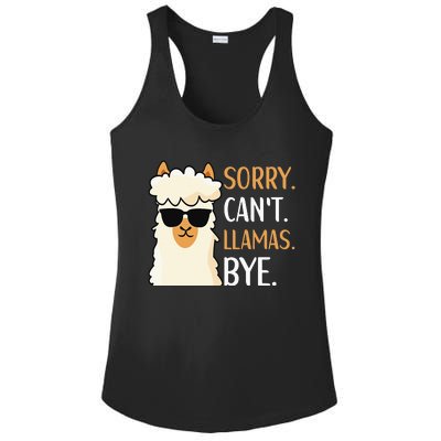 Sorry Can't Alpacas Bye LLama Apparel Ladies PosiCharge Competitor Racerback Tank