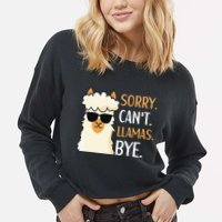 Sorry Can't Alpacas Bye LLama Apparel Cropped Pullover Crew