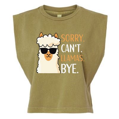 Sorry Can't Alpacas Bye LLama Apparel Garment-Dyed Women's Muscle Tee