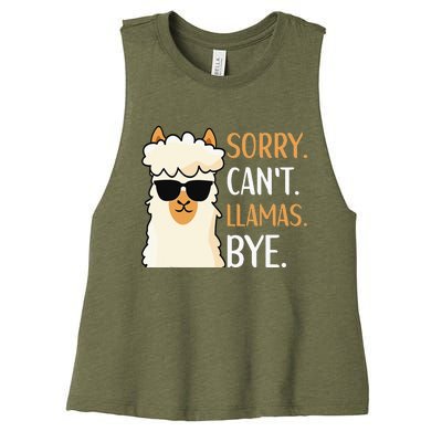 Sorry Can't Alpacas Bye LLama Apparel Women's Racerback Cropped Tank