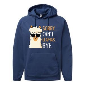 Sorry Can't Alpacas Bye LLama Apparel Performance Fleece Hoodie