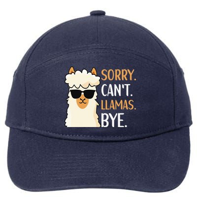 Sorry Can't Alpacas Bye LLama Apparel 7-Panel Snapback Hat
