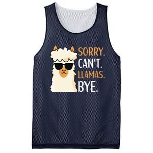 Sorry Can't Alpacas Bye LLama Apparel Mesh Reversible Basketball Jersey Tank