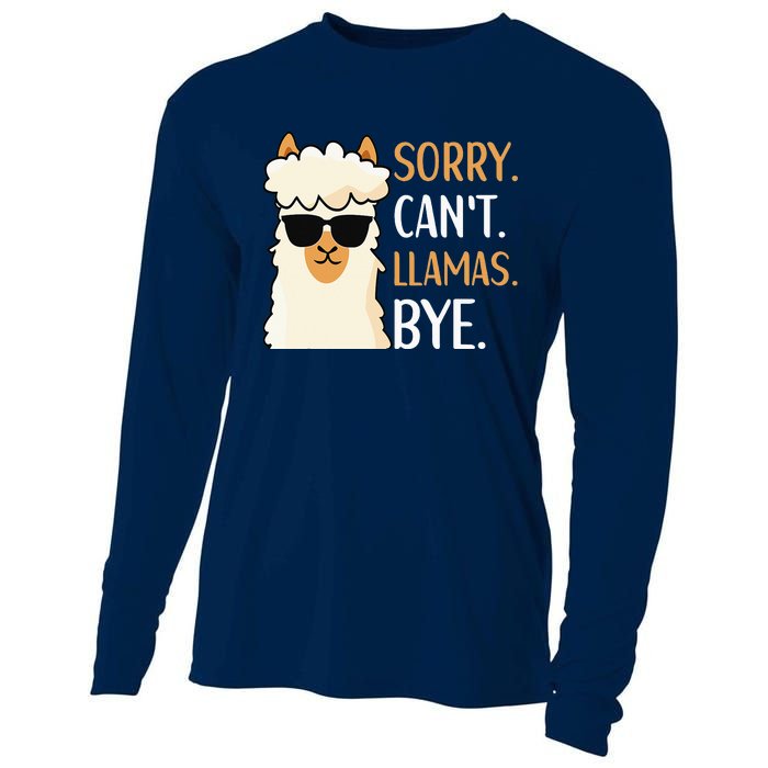 Sorry Can't Alpacas Bye LLama Apparel Cooling Performance Long Sleeve Crew