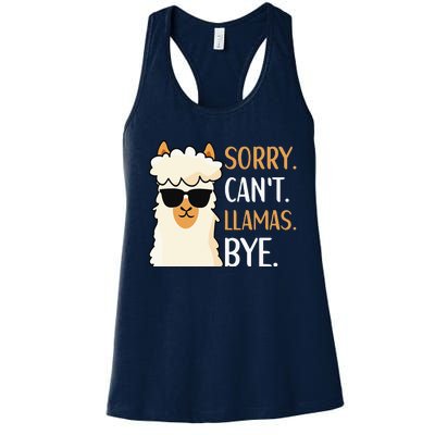 Sorry Can't Alpacas Bye LLama Apparel Women's Racerback Tank