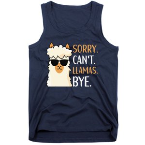 Sorry Can't Alpacas Bye LLama Apparel Tank Top