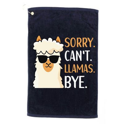Sorry Can't Alpacas Bye LLama Apparel Golf Towel