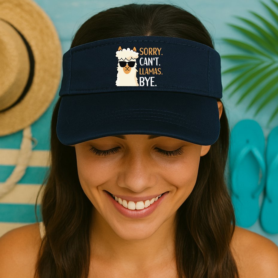Sorry Can't Alpacas Bye LLama Apparel Visor