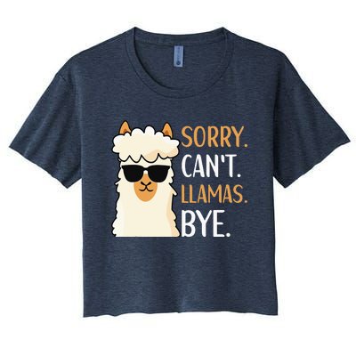 Sorry Can't Alpacas Bye LLama Apparel Women's Crop Top Tee