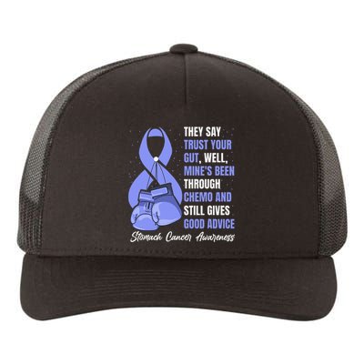 Stomach Cancer Awareness Warrior Periwinkle Ribbon Yupoong Adult 5-Panel Trucker Hat