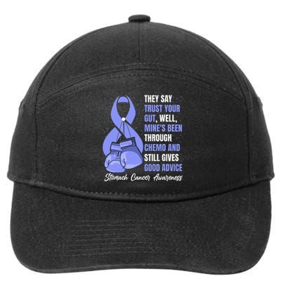 Stomach Cancer Awareness Warrior Periwinkle Ribbon 7-Panel Snapback Hat