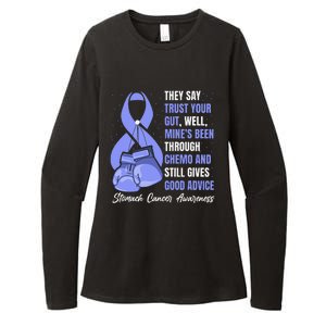 Stomach Cancer Awareness Warrior Periwinkle Ribbon Womens CVC Long Sleeve Shirt