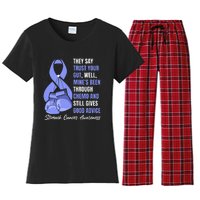 Stomach Cancer Awareness Warrior Periwinkle Ribbon Women's Flannel Pajama Set