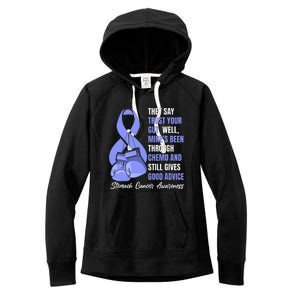 Stomach Cancer Awareness Warrior Periwinkle Ribbon Women's Fleece Hoodie