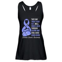 Stomach Cancer Awareness Warrior Periwinkle Ribbon Ladies Essential Flowy Tank