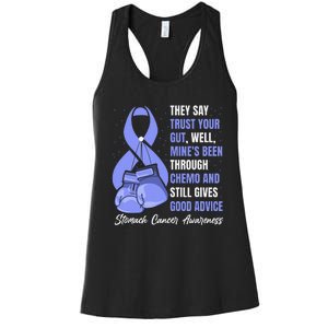 Stomach Cancer Awareness Warrior Periwinkle Ribbon Women's Racerback Tank