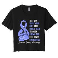 Stomach Cancer Awareness Warrior Periwinkle Ribbon Women's Crop Top Tee