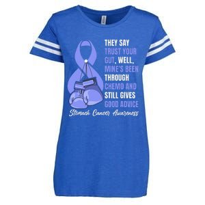 Stomach Cancer Awareness Warrior Periwinkle Ribbon Enza Ladies Jersey Football T-Shirt