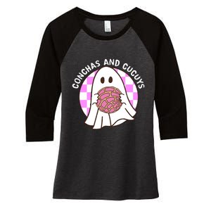 Spooky Conchas And Cucuys Mexican Ghost Halloween Costume Women's Tri-Blend 3/4-Sleeve Raglan Shirt