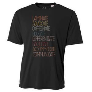 Sped Caffeinate Advocate Laminate Educate Teacher Autism Day Cooling Performance Crew T-Shirt