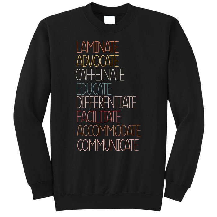 Sped Caffeinate Advocate Laminate Educate Teacher Autism Day Sweatshirt