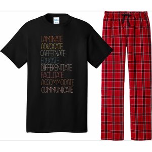 Sped Caffeinate Advocate Laminate Educate Teacher Autism Day Pajama Set