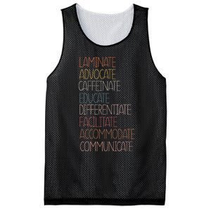 Sped Caffeinate Advocate Laminate Educate Teacher Autism Day Mesh Reversible Basketball Jersey Tank