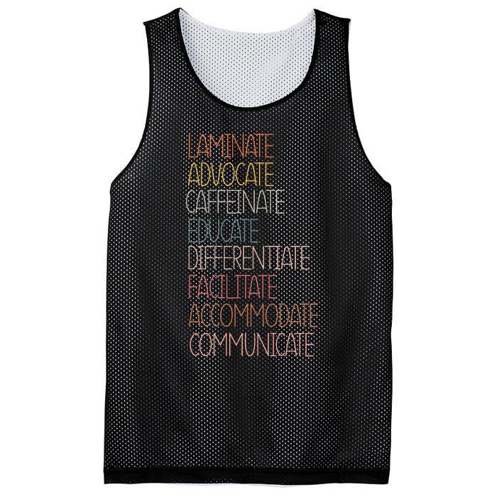 Sped Caffeinate Advocate Laminate Educate Teacher Autism Day Mesh Reversible Basketball Jersey Tank