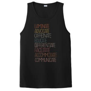 Sped Caffeinate Advocate Laminate Educate Teacher Autism Day PosiCharge Competitor Tank