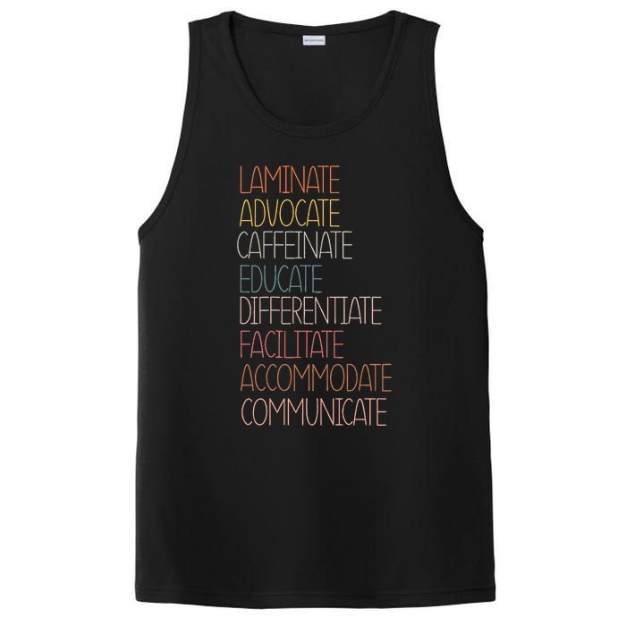 Sped Caffeinate Advocate Laminate Educate Teacher Autism Day PosiCharge Competitor Tank