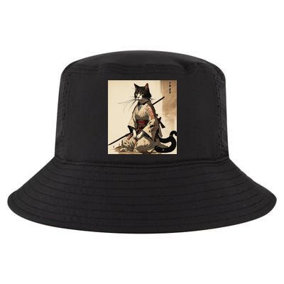 Samurai Cat Artwork Japanese Cool Comfort Performance Bucket Hat