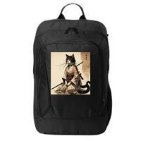 Samurai Cat Artwork Japanese City Backpack