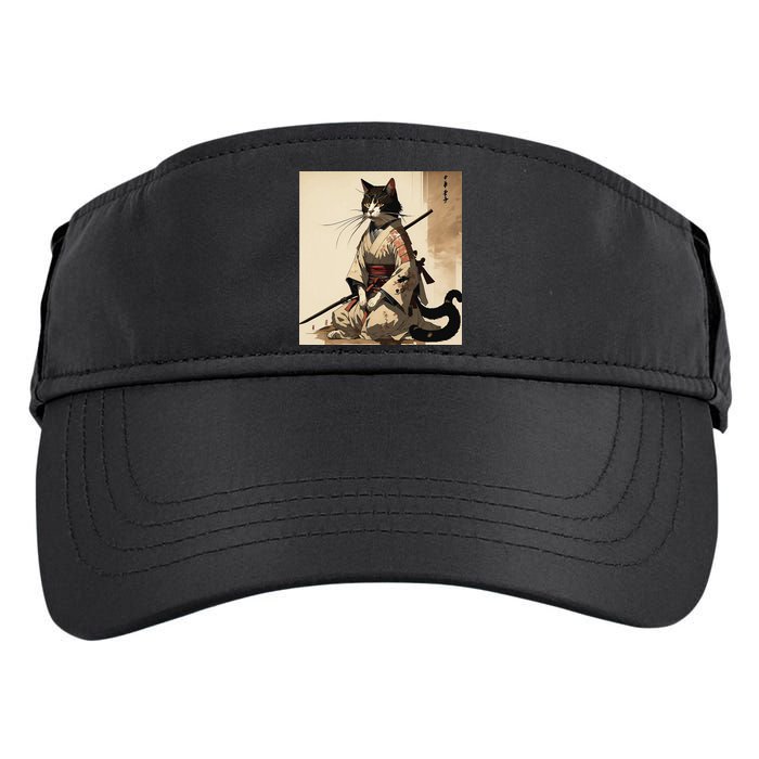 Samurai Cat Artwork Japanese Adult Drive Performance Visor