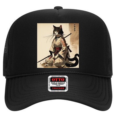Samurai Cat Artwork Japanese Hat