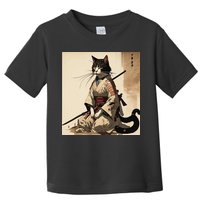 Samurai Cat Artwork Japanese Toddler T-Shirt