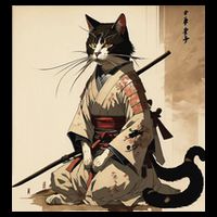 Samurai Cat Artwork Japanese Toddler T-Shirt