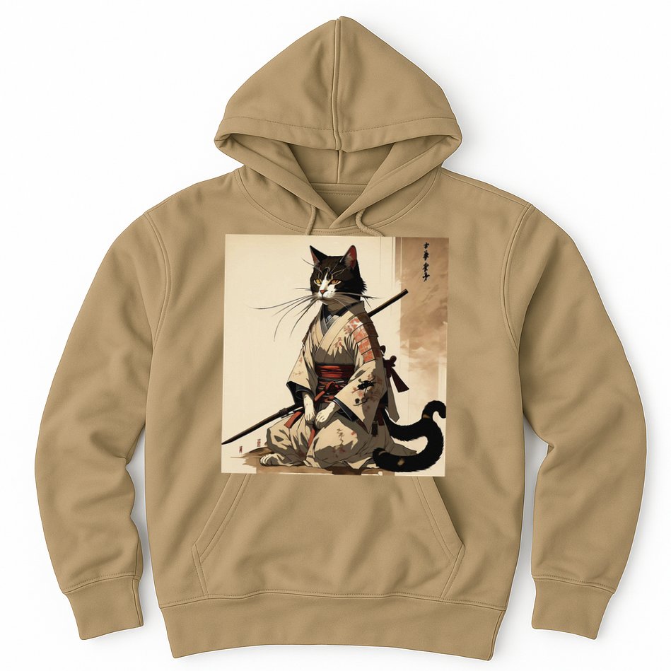 Samurai Cat Artwork Japanese Hoodie