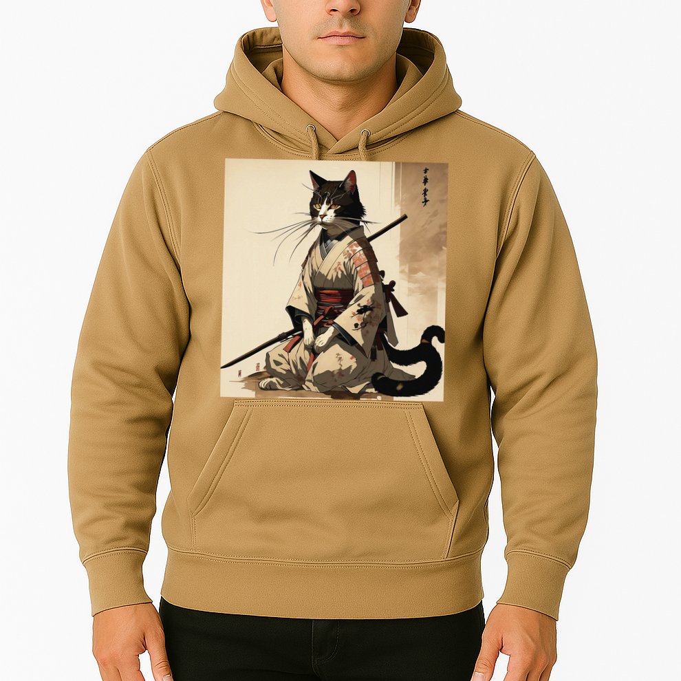 Samurai Cat Artwork Japanese Hoodie