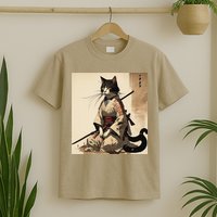 Samurai Cat Artwork Japanese T-Shirt