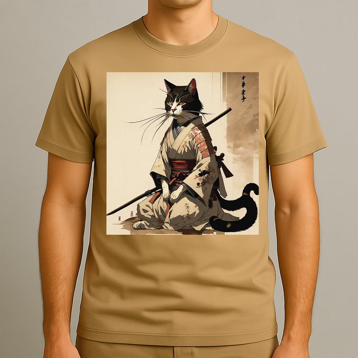 Samurai Cat Artwork Japanese T-Shirt
